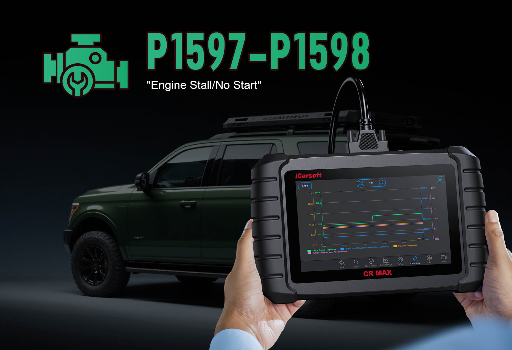 iCarsoft CR MAX BT Diagnosing P1597-P1598 Idle Air Control System Faults