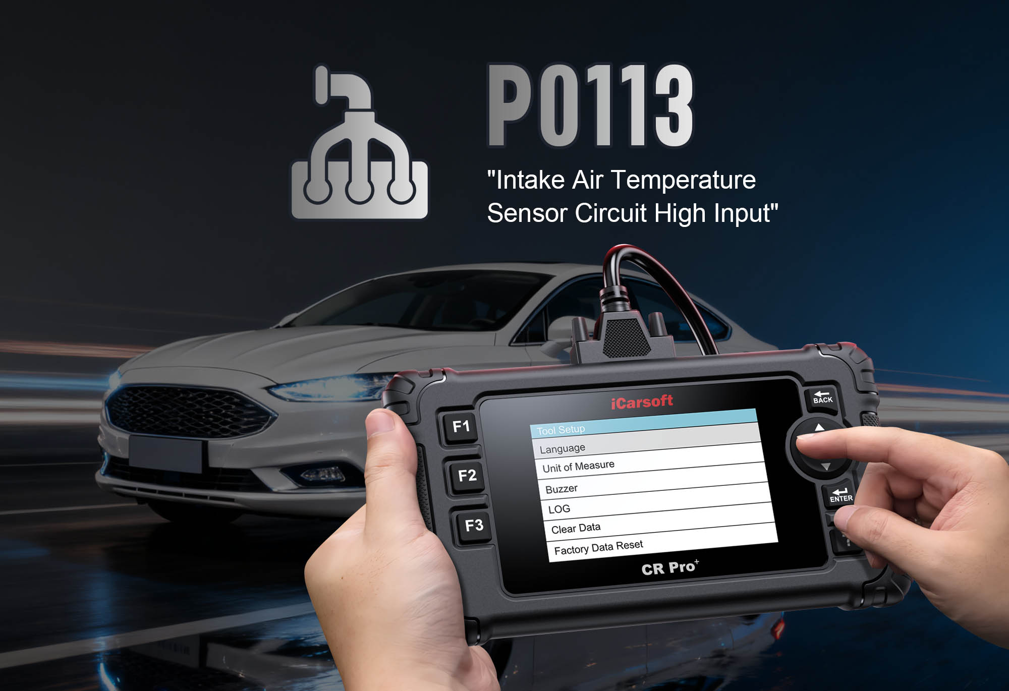 iCarsoft CR Pro+ diagnosing P0113 Intake Air Temperature Sensor High Input