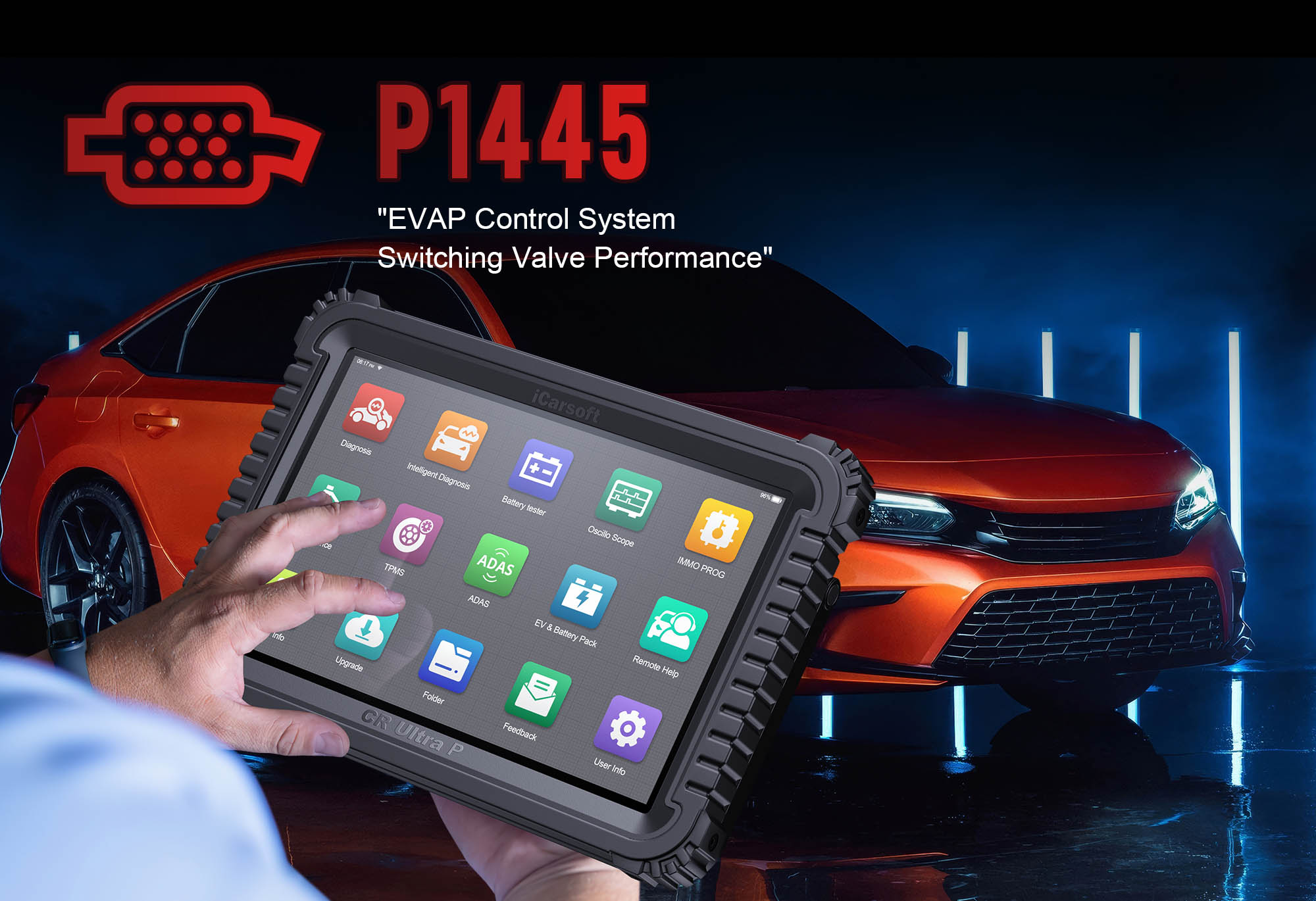 iCarsoft CR Ultra P diagnosing P1445 EVAP system issue