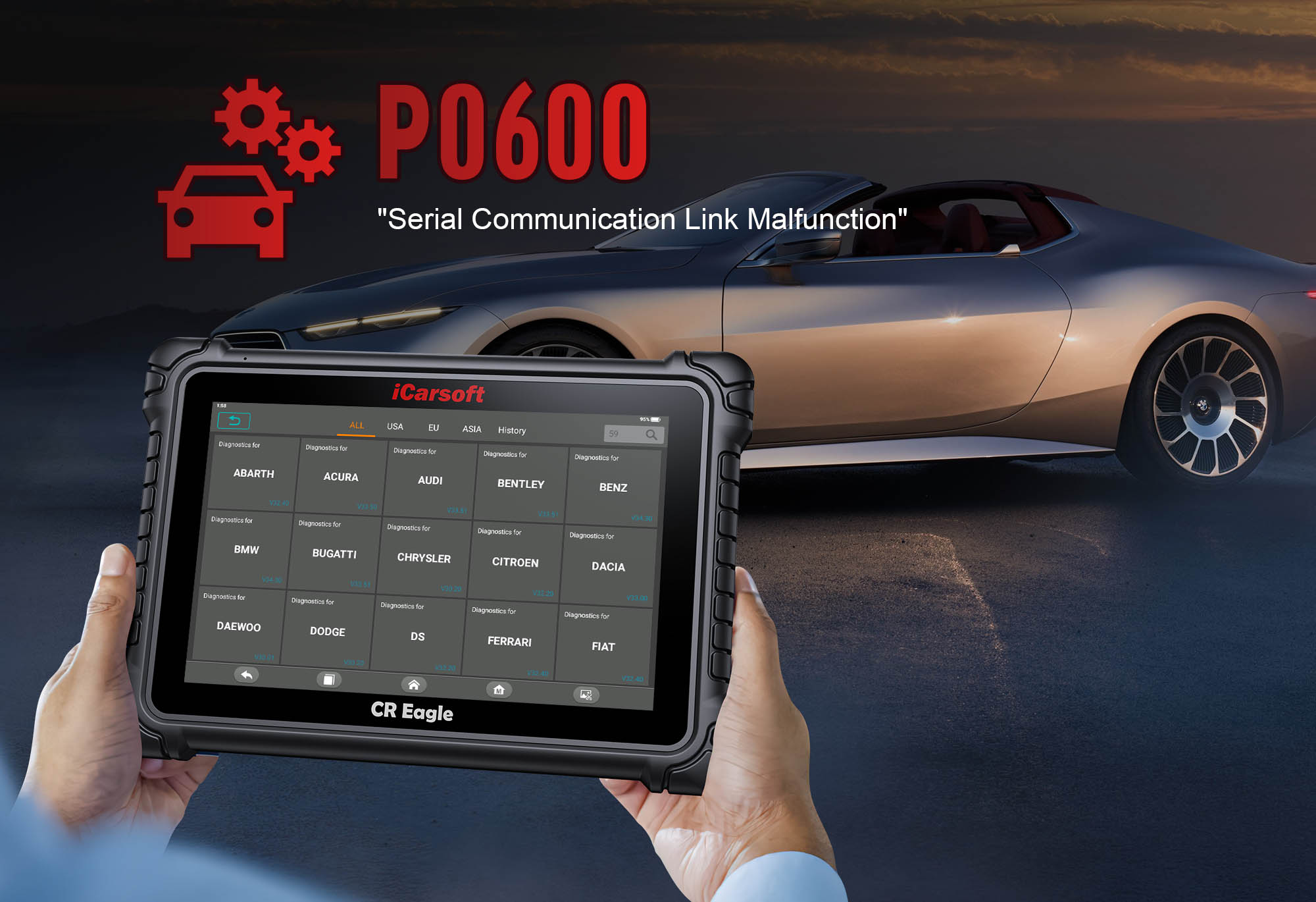 Vehicle control module network showing P0600 communication malfunction
