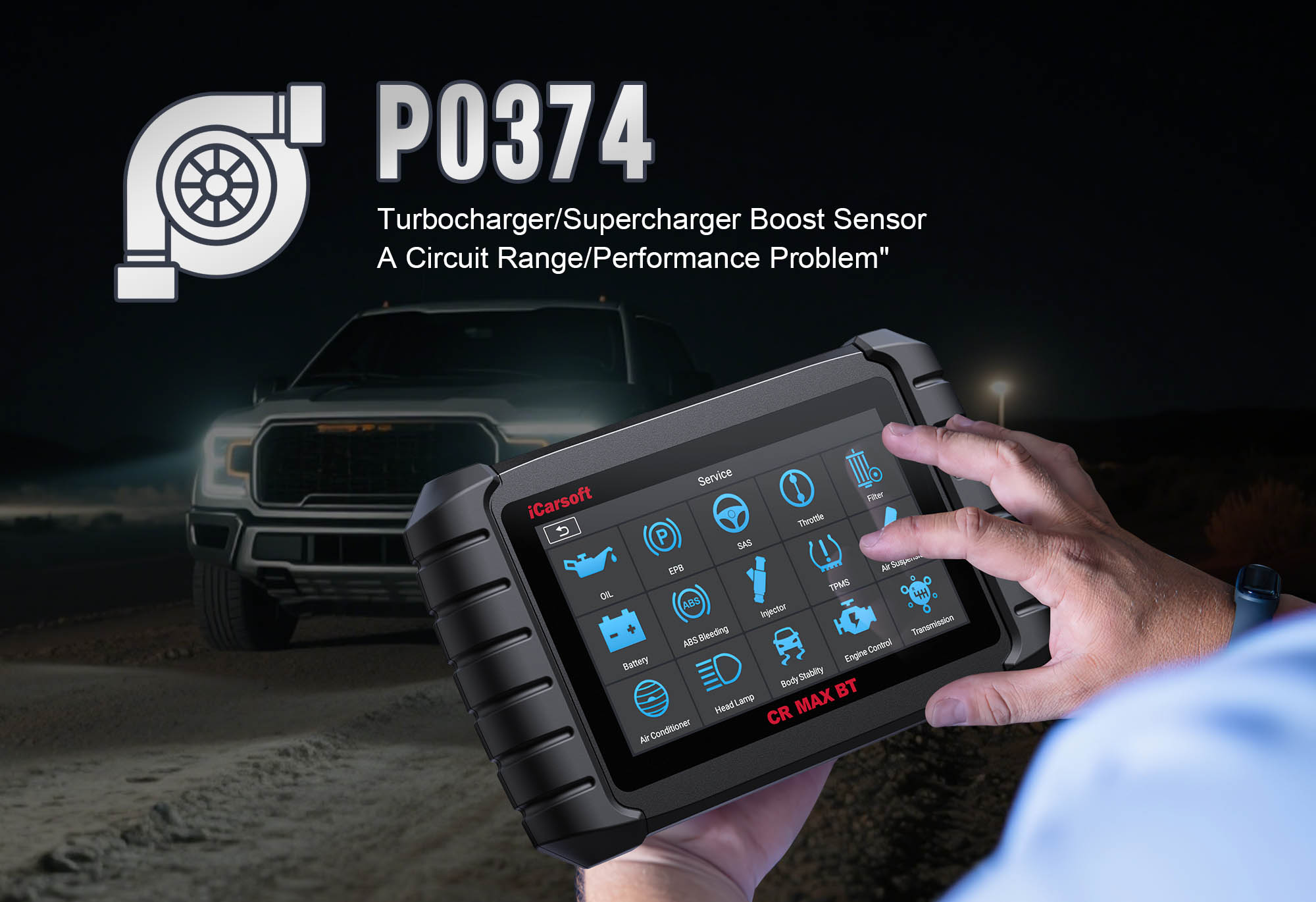 P0374 Code Diagnosis with iCarsoft CR MAX BT and Crankshaft Position Sensor