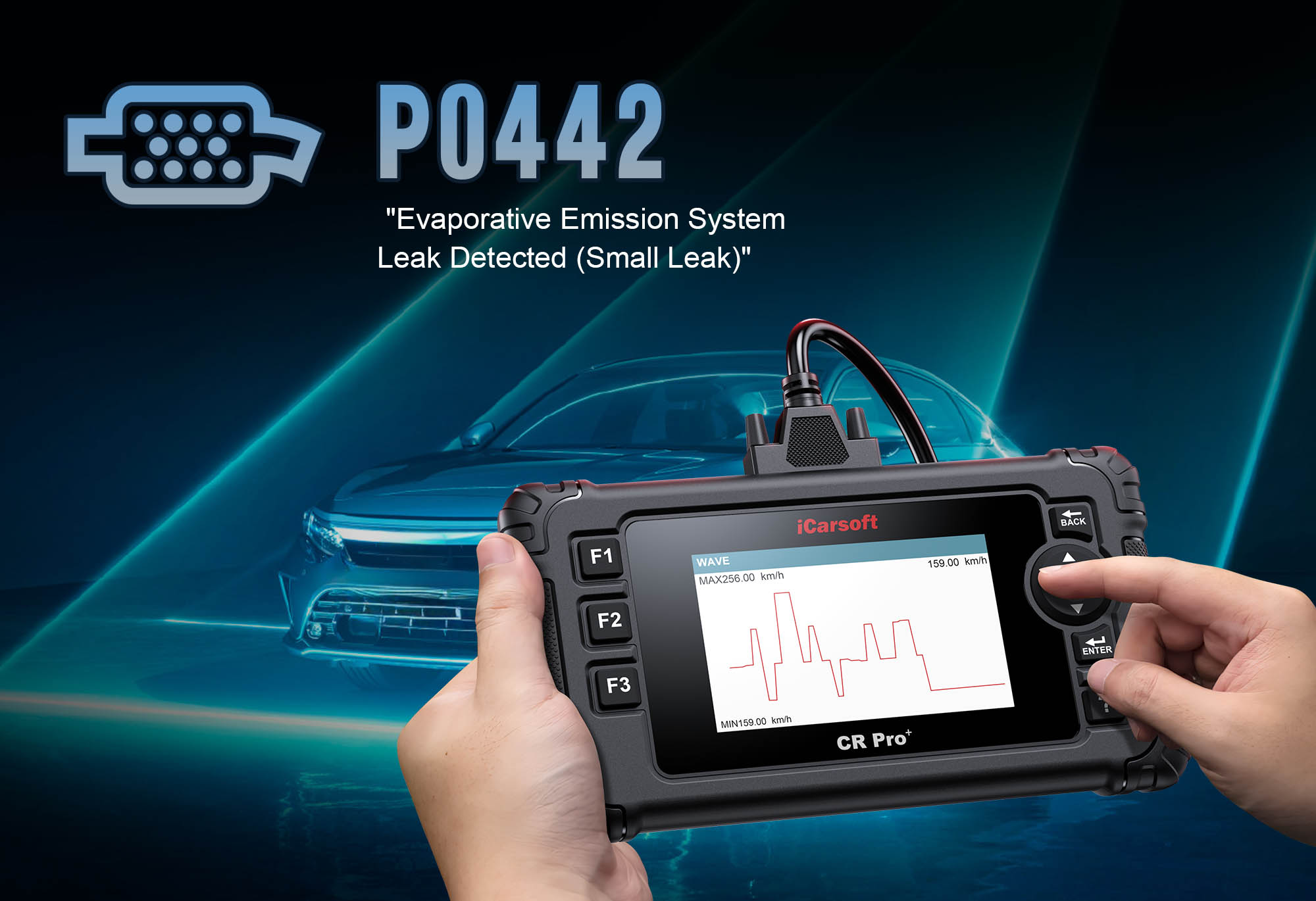 iCarsoft CR Pro+ diagnosing P0442 EVAP System Small Leak in a vehicle