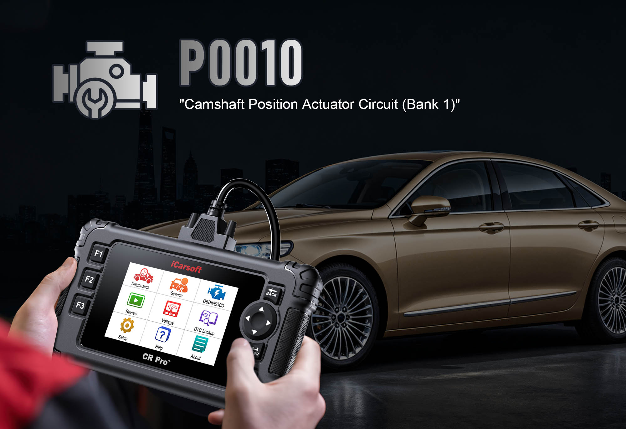 iCarsoft CR Pro+ diagnosing P0010 Intake Camshaft Actuator Circuit Issue