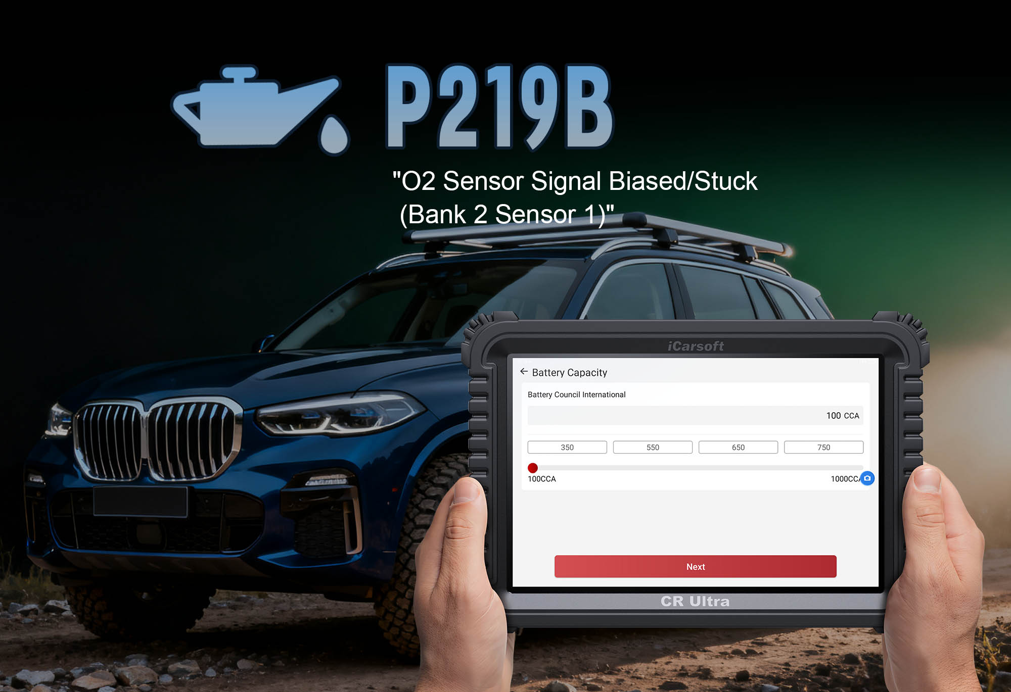 iCarsoft CR Ultra Diagnosing P219B O2 Sensor Fault