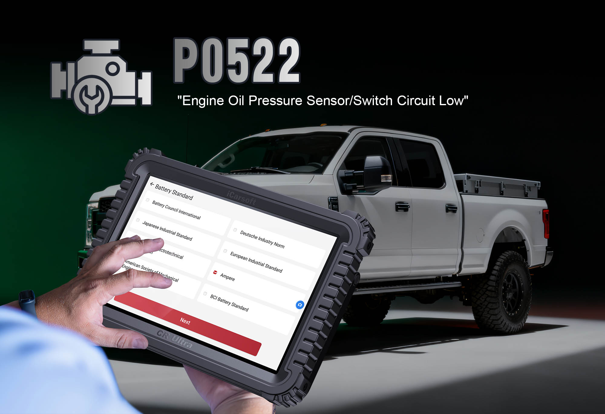 Engine Oil Pressure Sensor showing low voltage issue for P0522 code diagnosis