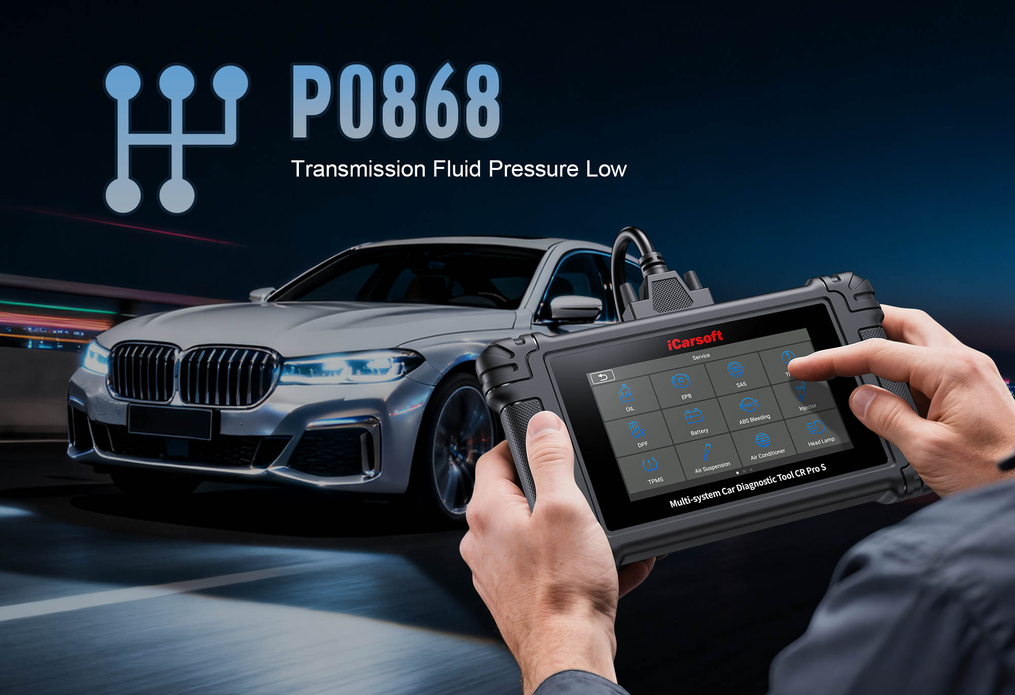 Transmission Fluid Pressure Sensor showing circuit issue for P0868 code diagnosis
