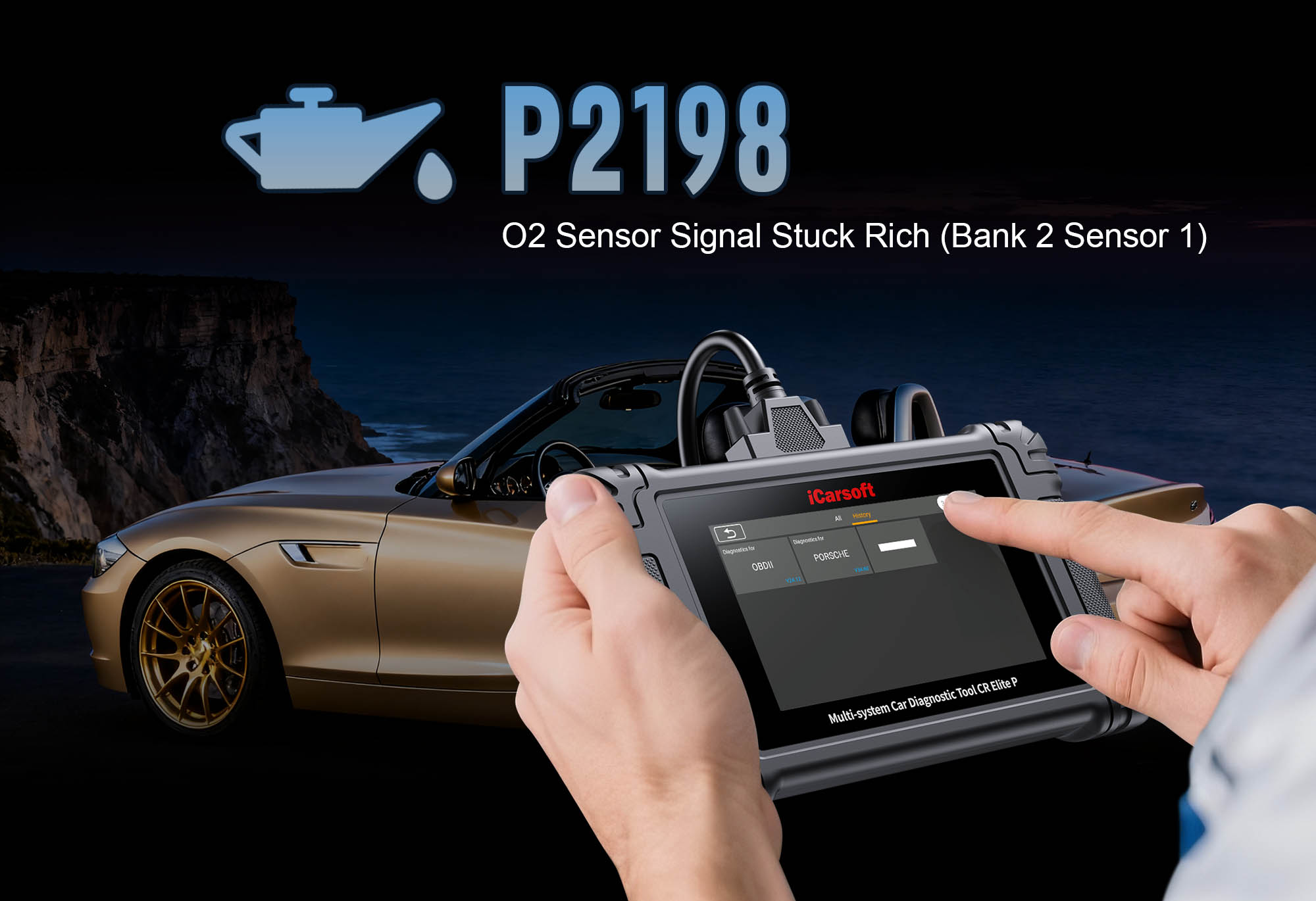 Bank 2, Sensor 1 O2 Sensor and Exhaust Manifold (Bank 2) for P2198 Code Diagnosis