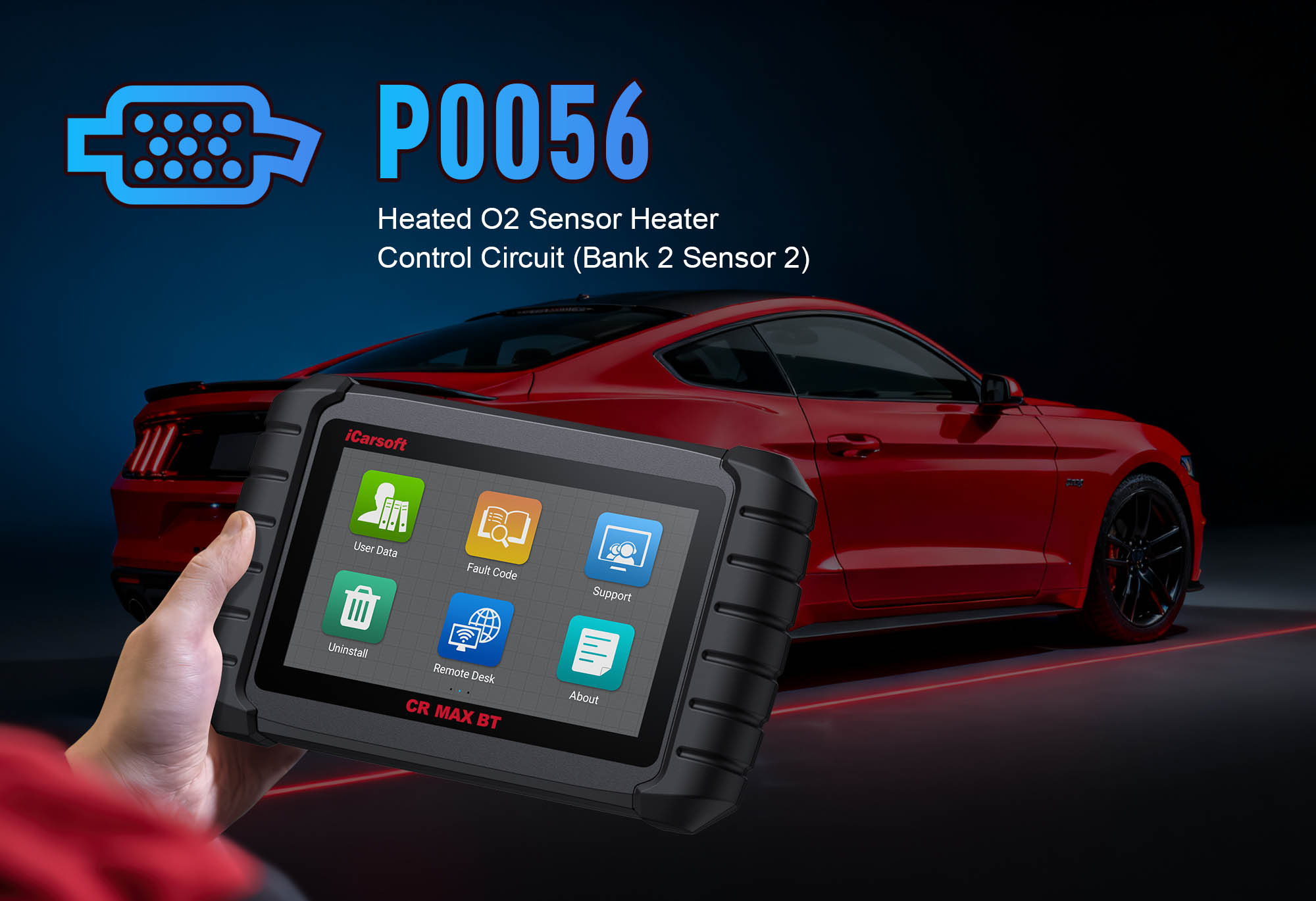 O2 Sensor (Bank 2, Sensor 1) showing P0056 heater control circuit low voltage