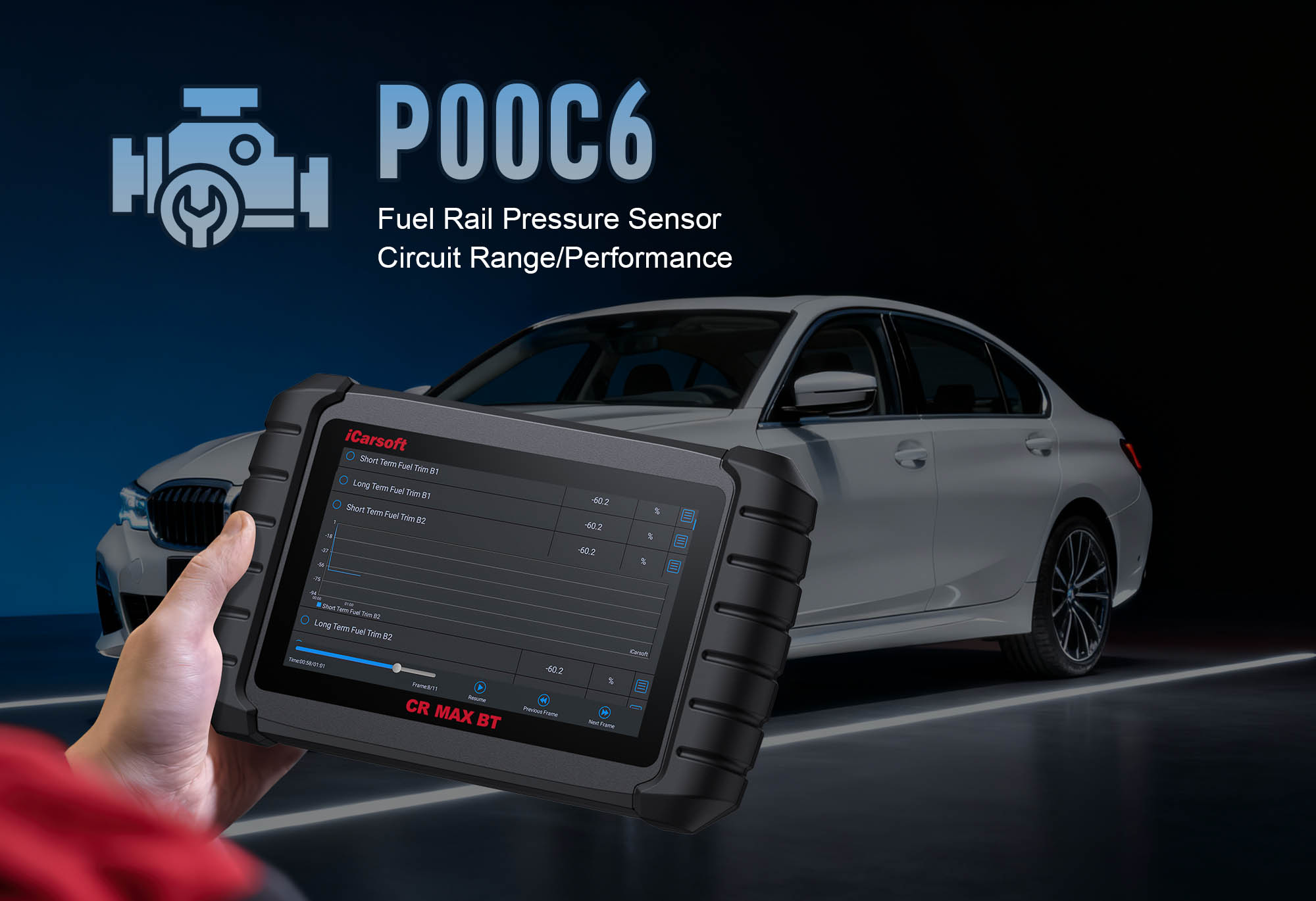 Coolant Temperature Sensor (Bank 1, Sensor 2) showing P00C6 circuit high voltage