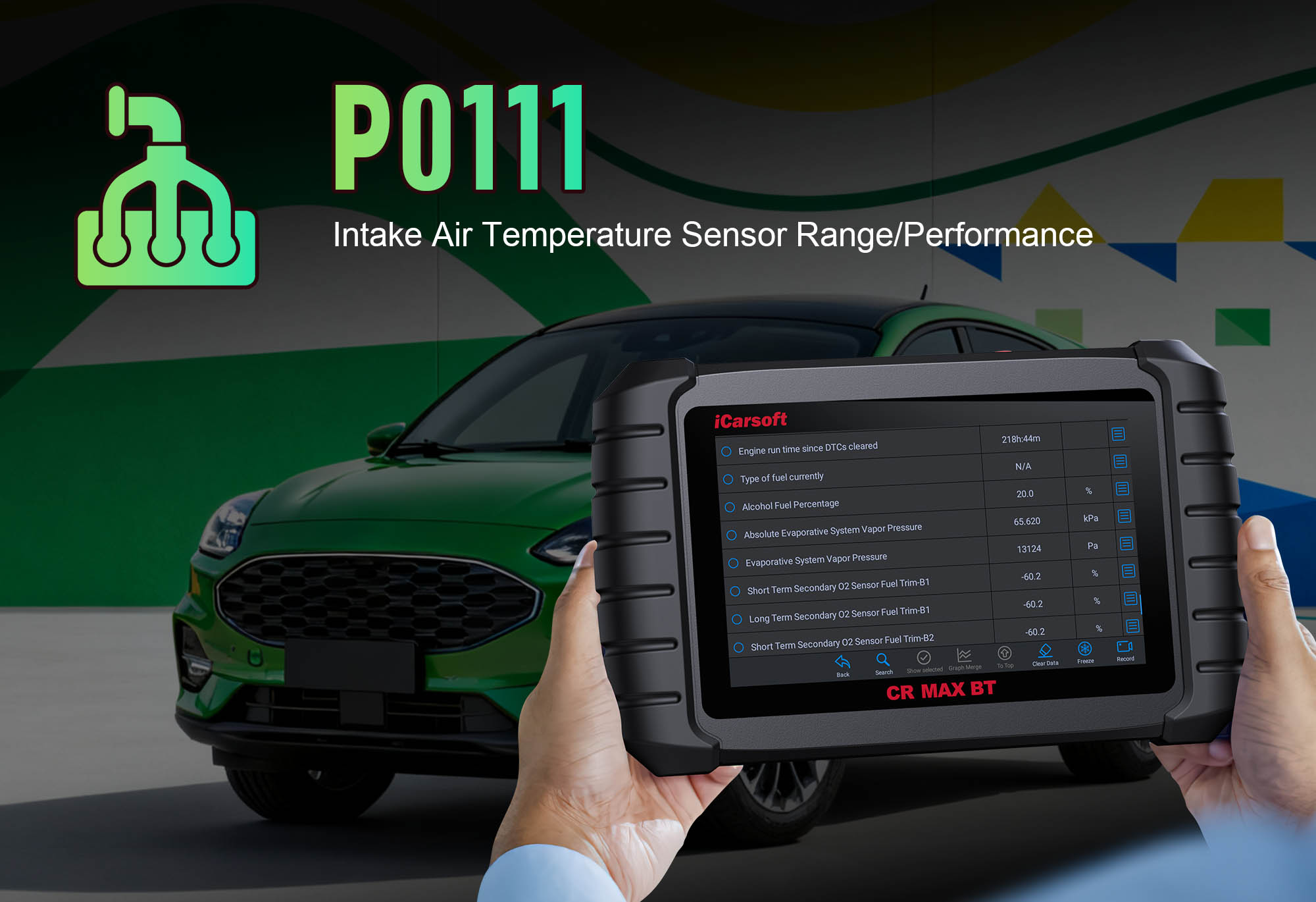 Intake Air Temperature Sensor showing P0111 Circuit Range/Performance with iCarsoft CR Pro S diagnostic