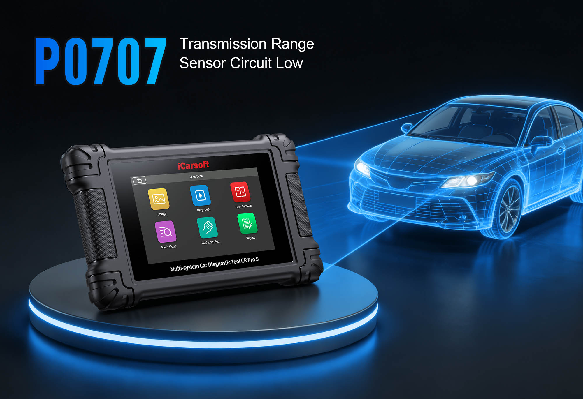Transmission Range Sensor showing P0707 Circuit Low Input with iCarsoft CR Pro S diagnostic