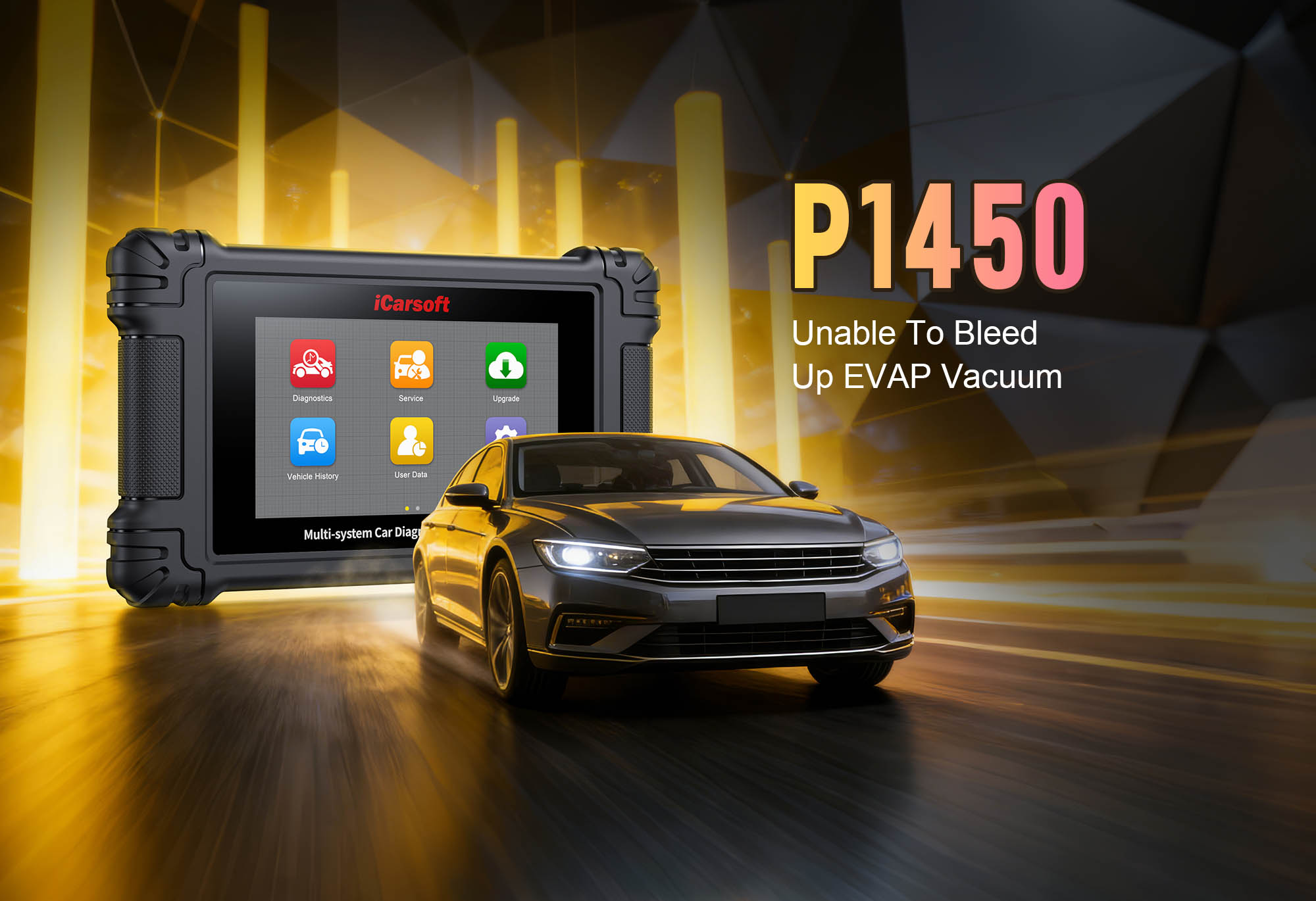 EVAP System Purge Flow Monitor Failure (P1450) diagnosed with iCarsoft CR Pro S