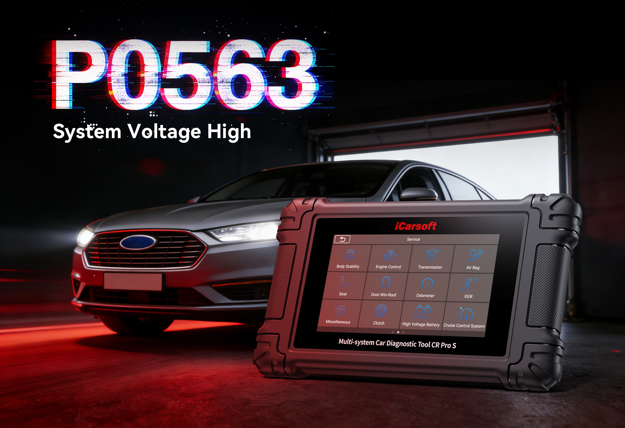 iCarsoft CR Pro S diagnosing P0563 System Voltage High