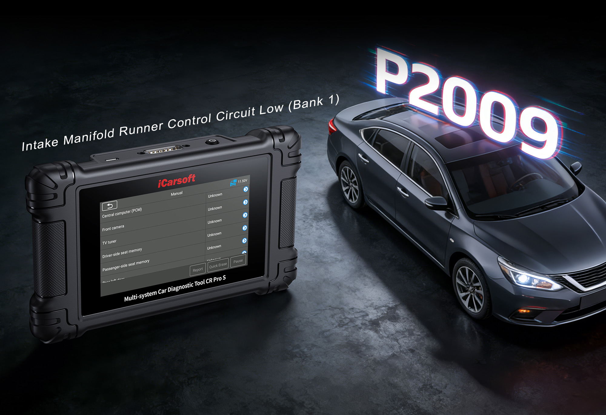 iCarsoft CR Pro S diagnosing P2009 Intake Manifold Runner Control Actuator Circuit Malfunction