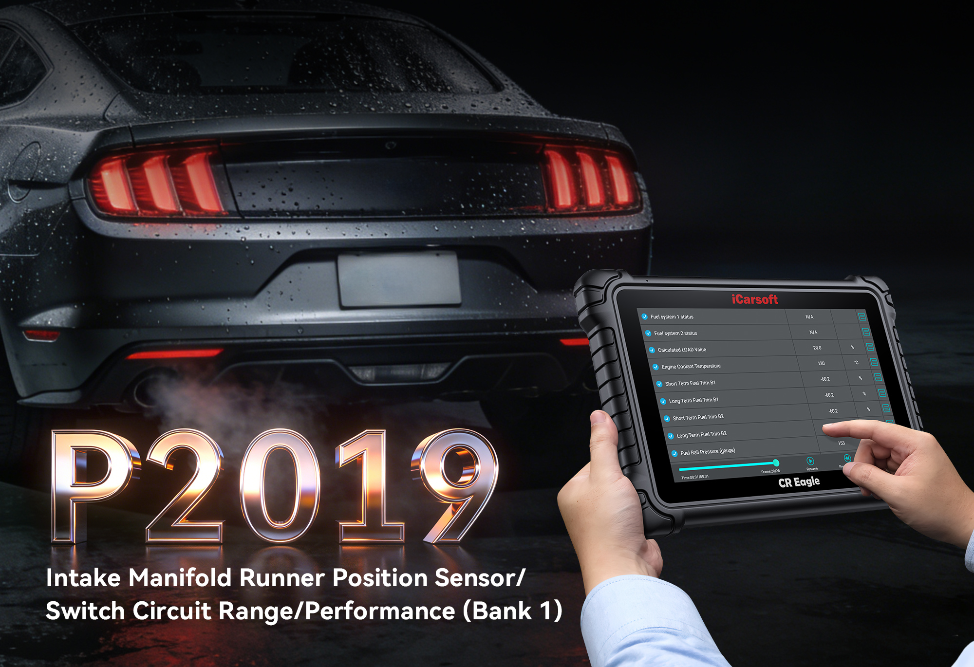 iCarsoft CR Eagle Testing Intake Manifold Runner Position Sensor for P2019 Code