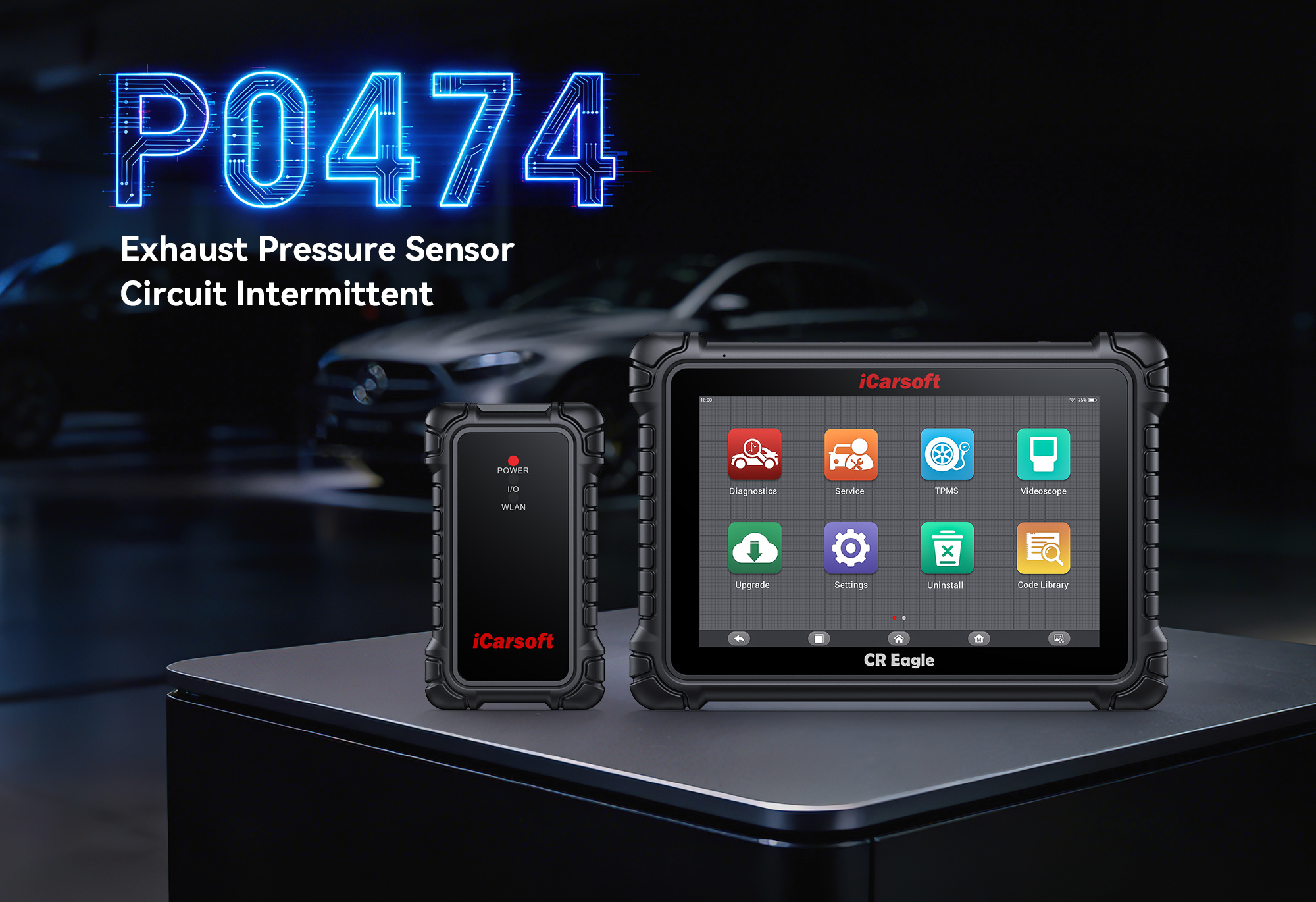 iCarsoft CR Eagle Testing Exhaust Pressure Sensor for P0474 Code