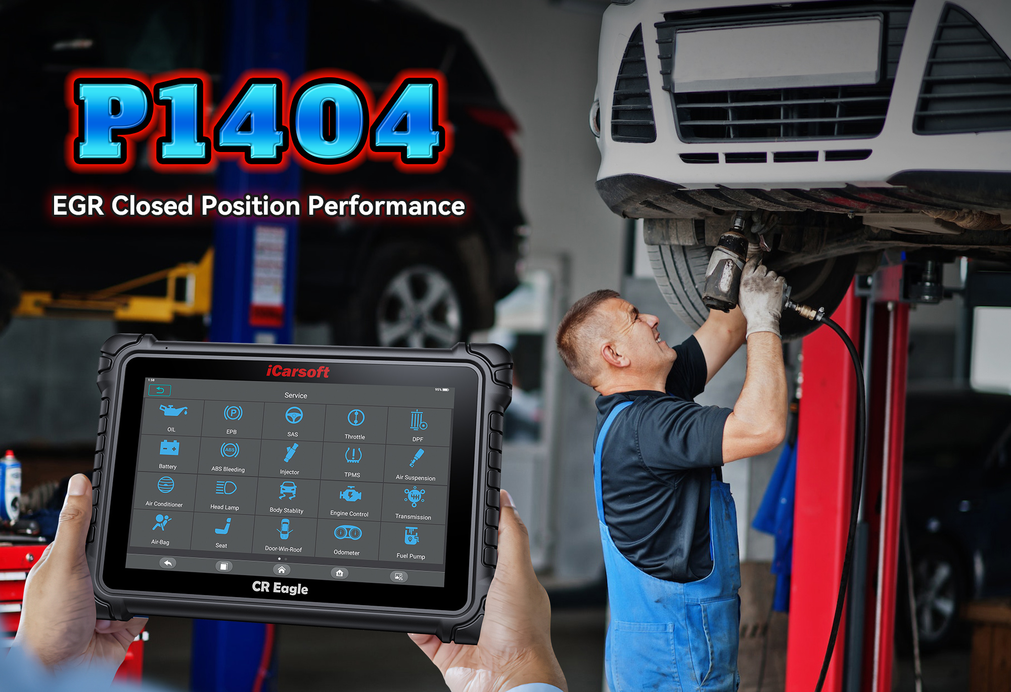 iCarsoft CR Eagle Diagnosing P1404 EGR Valve Position Sensor Circuit Issue on Vehicle