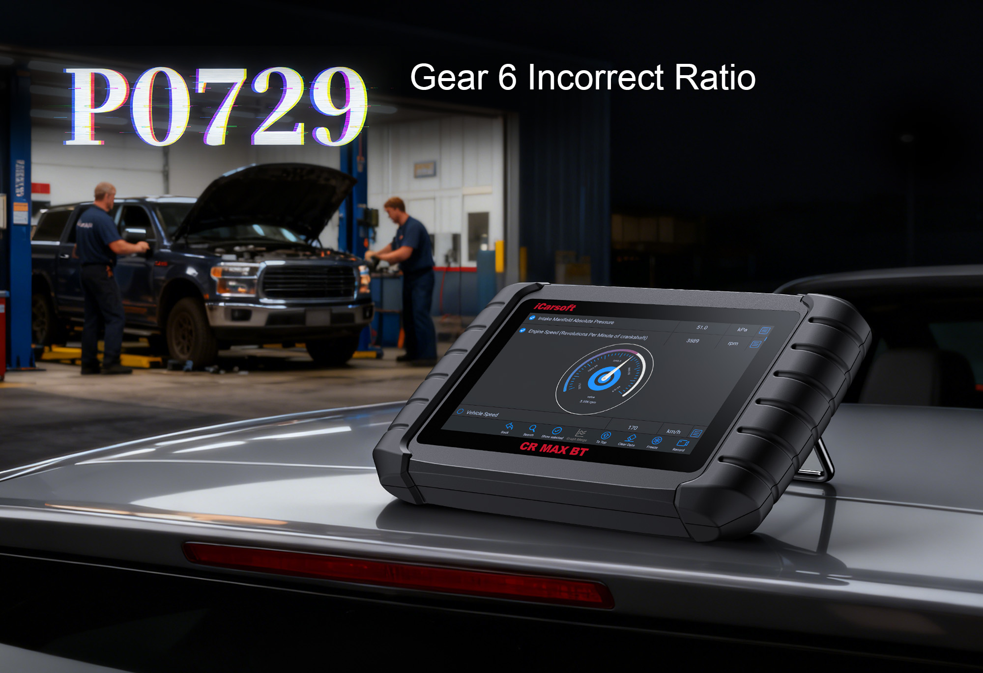 iCarsoft CR MAX BT Testing 6th Gear Ratio for P0729 Code