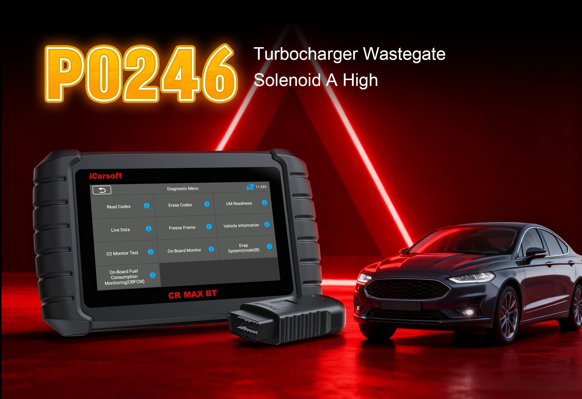 iCarsoft CR MAX BT Testing Turbo Wastegate Solenoid for P0246 High Signal Fault