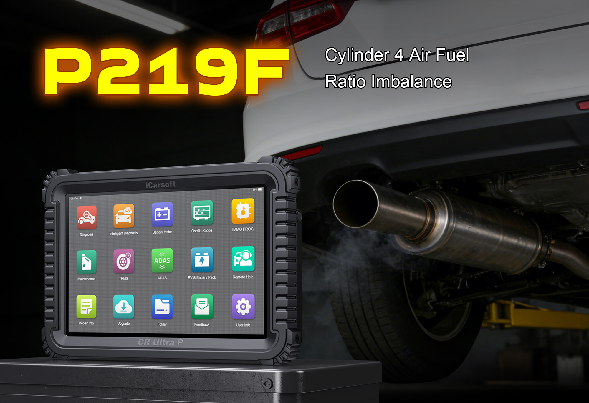 iCarsoft CR Ultra P Testing Cylinder 4 Air-Fuel Ratio for P219F Imbalance Fault