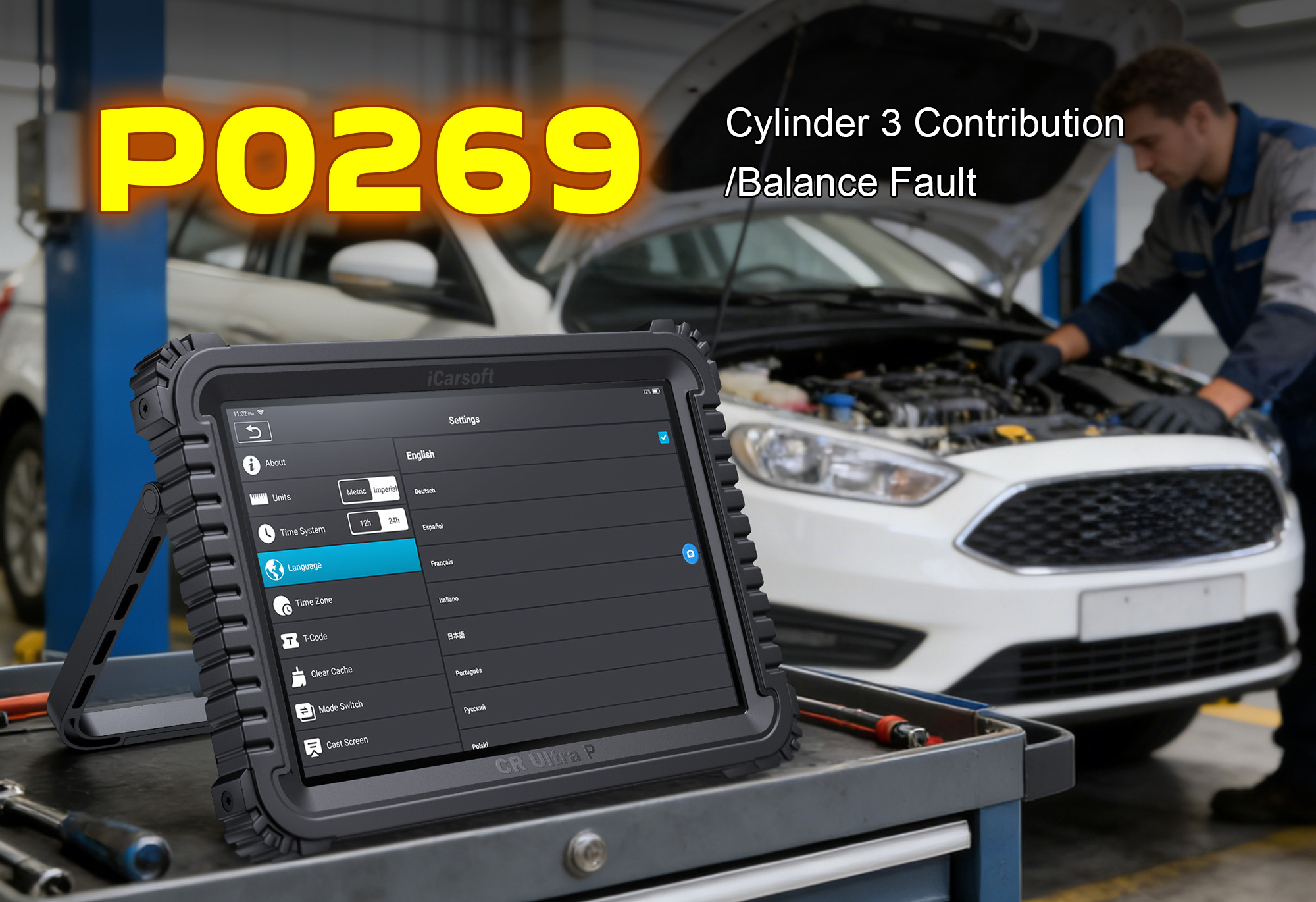 iCarsoft CR Ultra P Testing Cylinder 3 for P0269 Contribution/Balance Fault