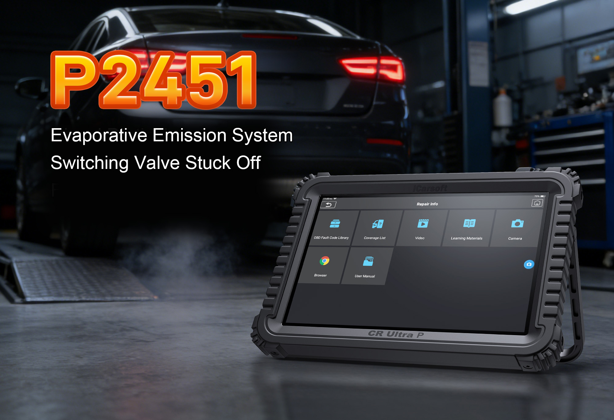 iCarsoft CR Ultra P Diagnosing P2451 Fault Code - EVAP Switching Valve Stuck Closed