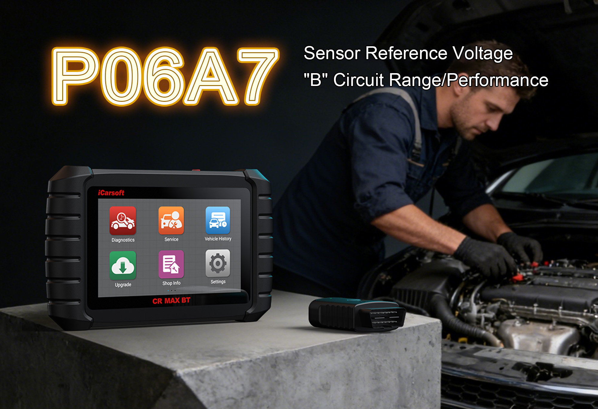 iCarsoft CR MAX BT Diagnosing P06A7 Fault Code - Sensor Reference Voltage B Circuit Range/Performance