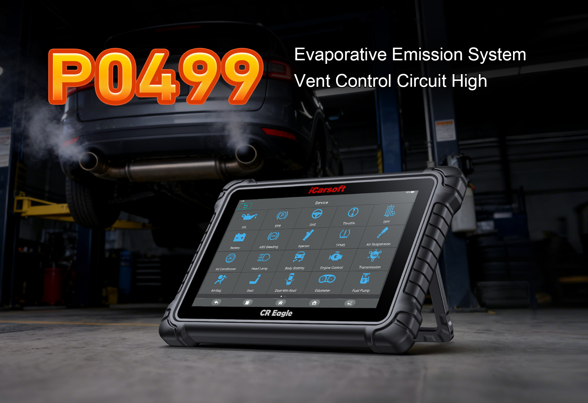 iCarsoft CR Eagle Diagnosing P0499 Fault Code - EVAP System Vent Valve Control Circuit High