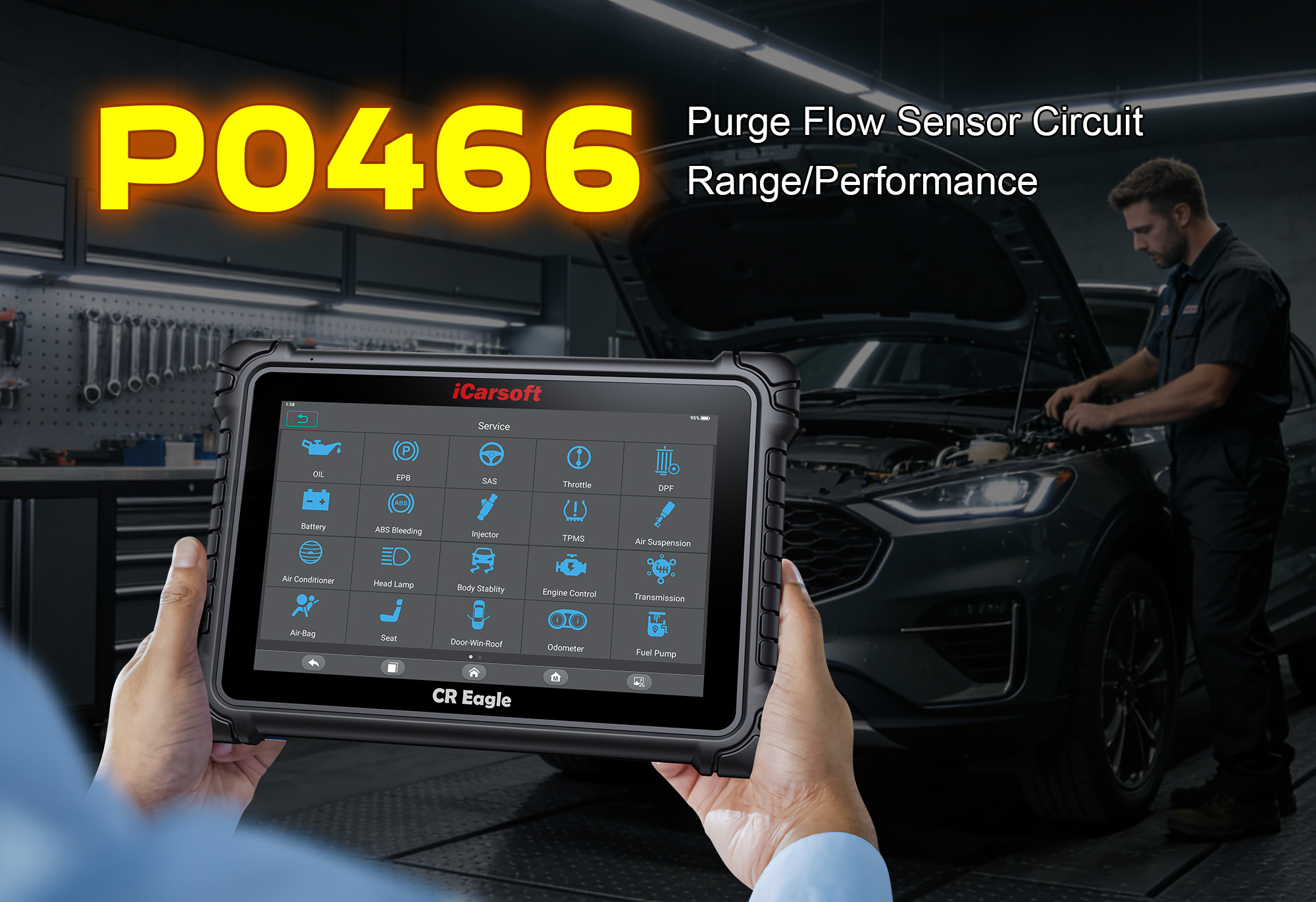 iCarsoft CR Eagle Diagnosing P0466 Fault Code - Purge Flow Sensor Circuit Range/Performance