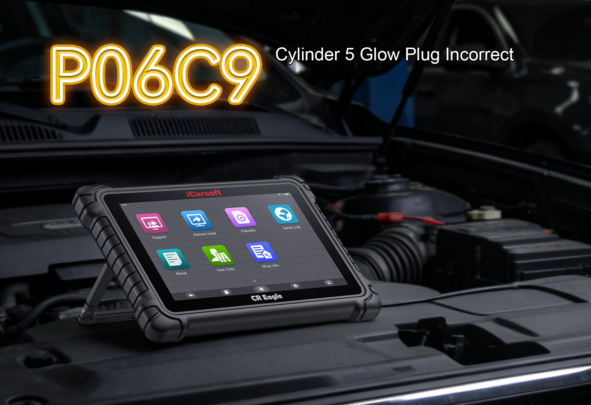 iCarsoft CR Eagle Diagnosing P06C9 Fault Code - Cylinder 5 Glow Plug Incorrect in Diesel Engines