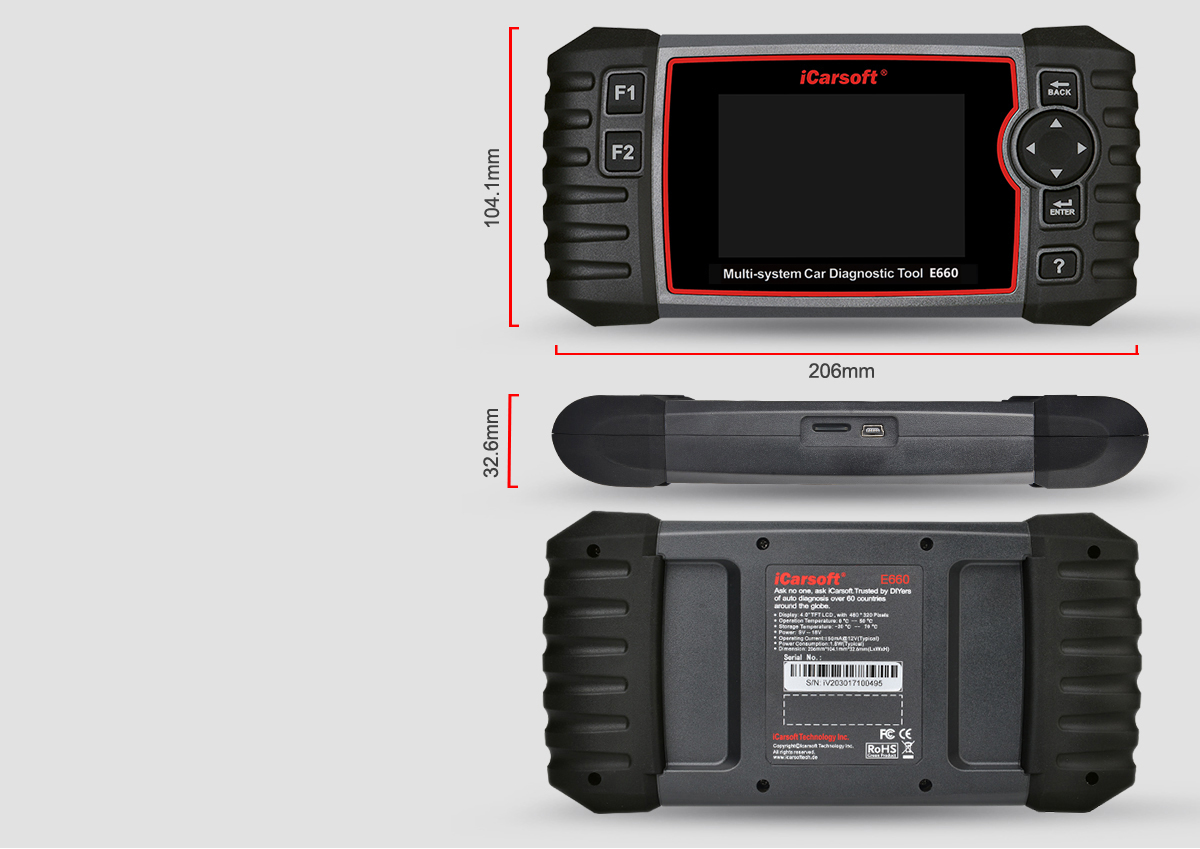 iCarsoft E660Professional Multibrand Multisystem Car Diagnostic