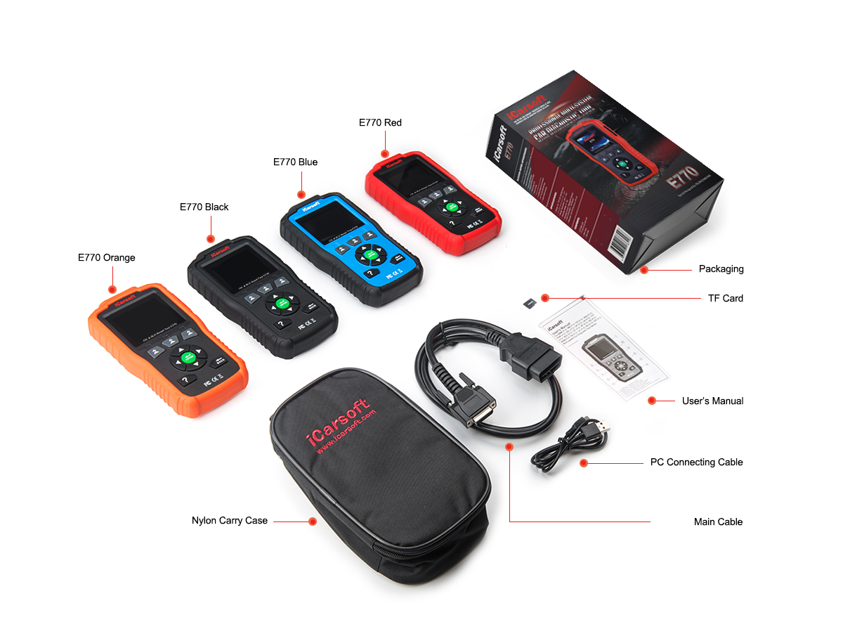 iCarsoft E770Professional Multibrand Multisystem Car Diagnostic